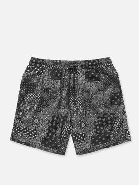 RTA Clyde Swim Short in Black Bandana Print